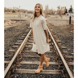 Roolee The Loretta Dress in Porcelain